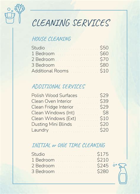 Services and prices 